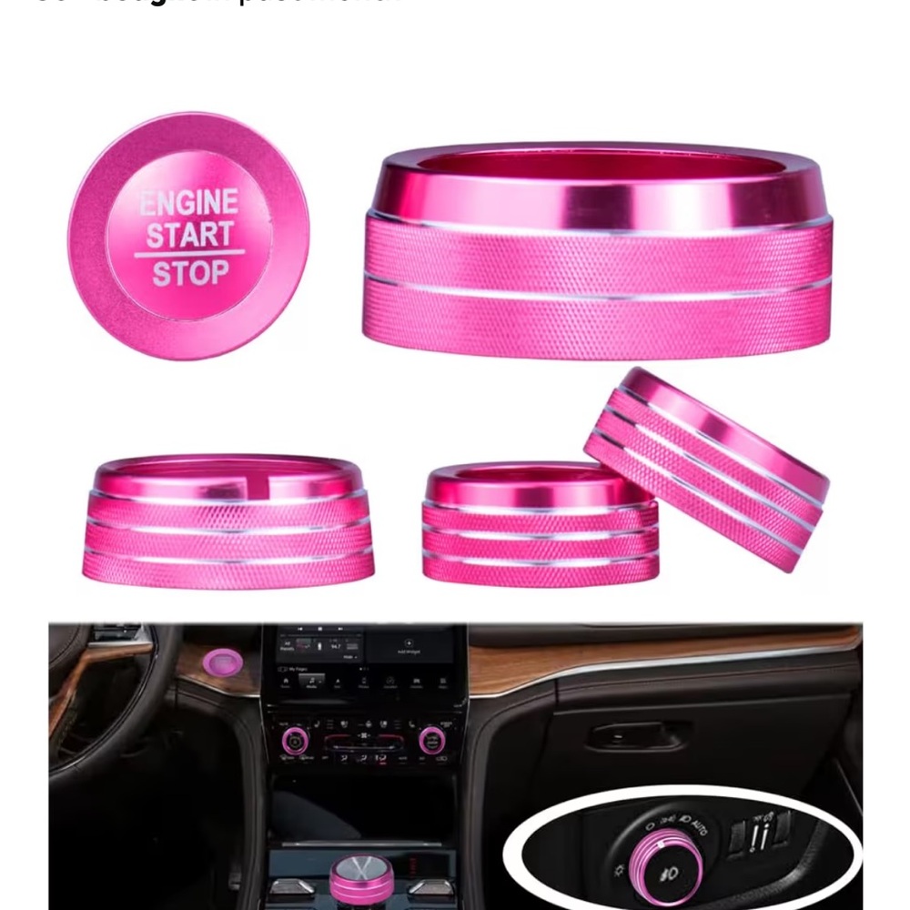 2022-2025 Jeep Grand Cherokee/Grand Cherokee L Pink Interior Knob Set